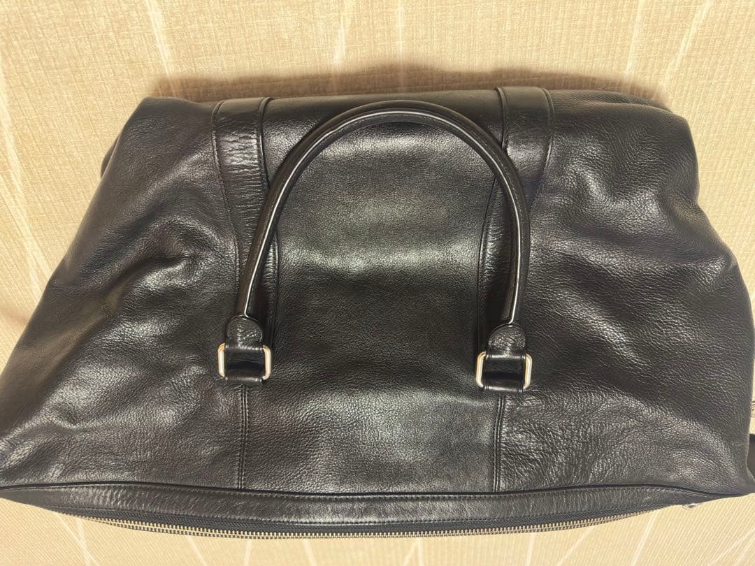 coach ブラックレザーボストンバッグ