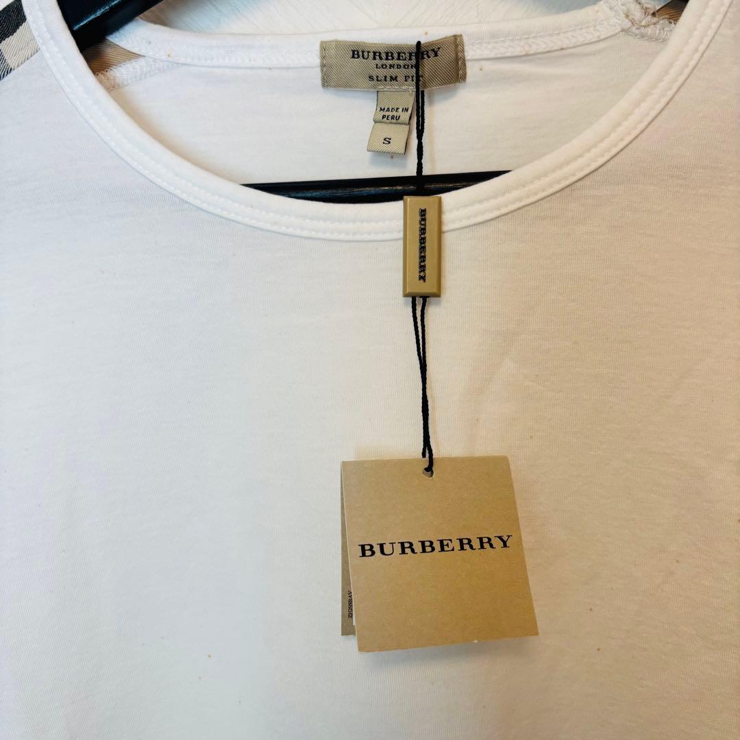【新品】BURBERRY LONDON バーバリーショルダーチェックTシャツS
