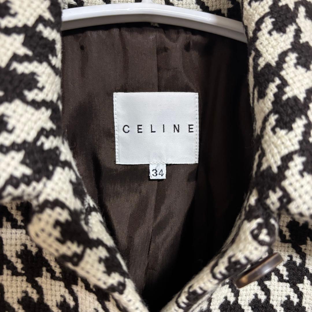 CELINE セリーヌ　千鳥格子　テーラードジャケット　レディース　34 美品