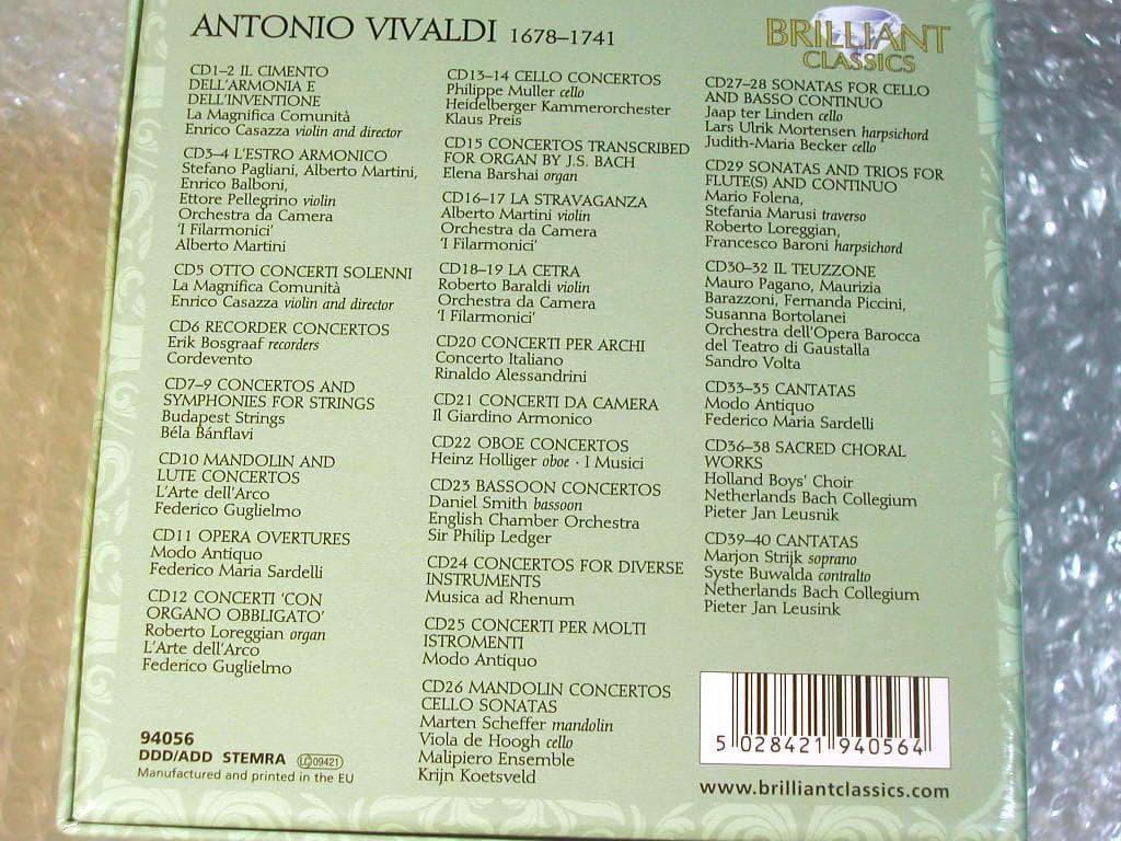 CD40枚組BOXヴィヴァルディ全集Vivaldi Editionレア決定盤!!
