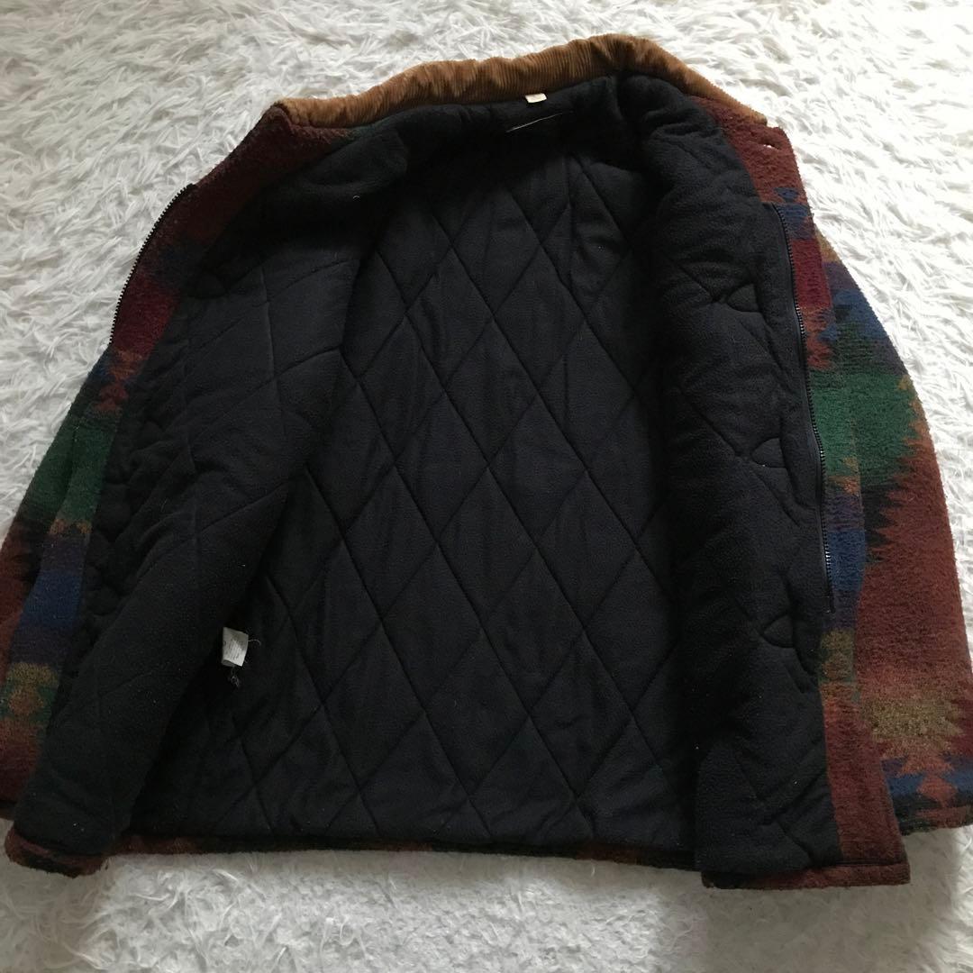 90s cal craft USA製　ネイティブ柄　メンズ　ダッフルコート　L