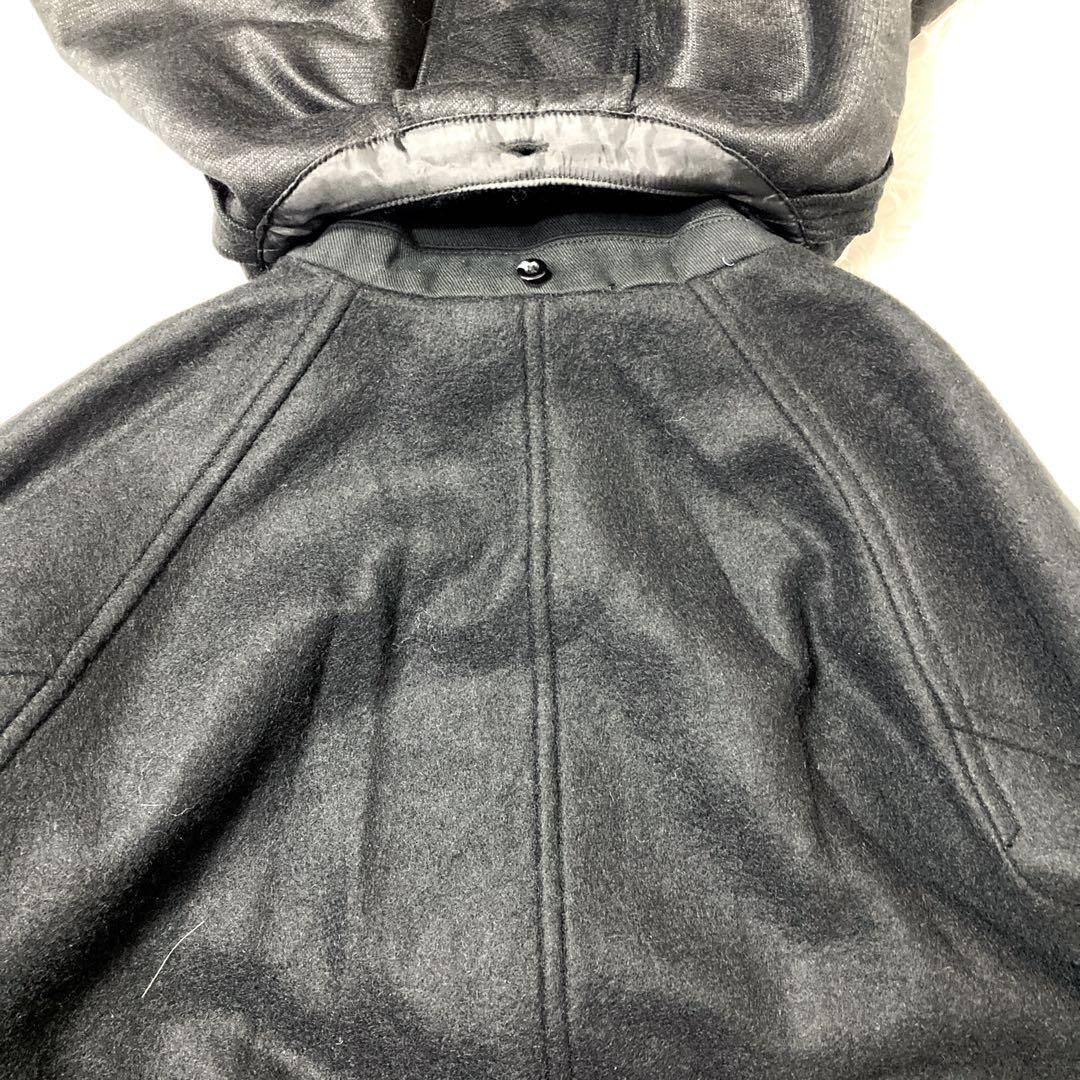 【極美品】サニークラウズ 魔女のケープ付きコート 取り外し可 黒 L ウール