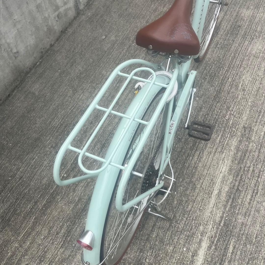 専用ページ 【美品】子供用自転車 26インチ ミントグリーン 前面バスケット