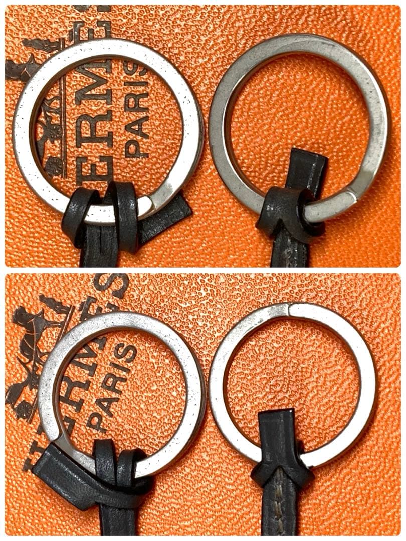 良品　HERMES エルメス　クロシェット　レザー　ネックレス　キーリング　箱付