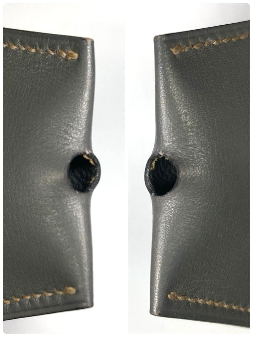良品　HERMES エルメス　クロシェット　レザー　ネックレス　キーリング　箱付