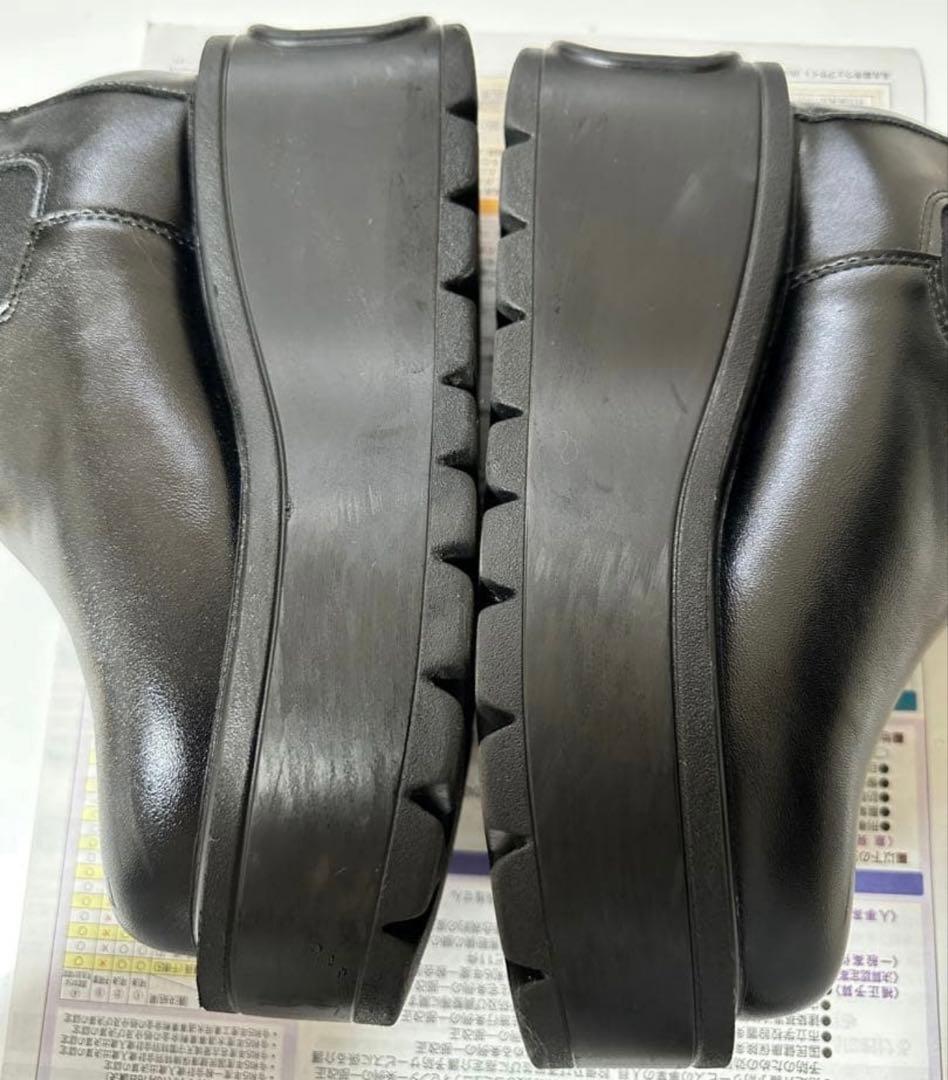 MENOT プラットフォームサイドゴアショートブーツ ブラック
