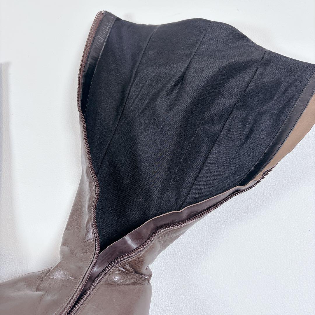 COMEX コメックス ロングブーツ ポインテッドトゥ 本革 ブラウン 22cm