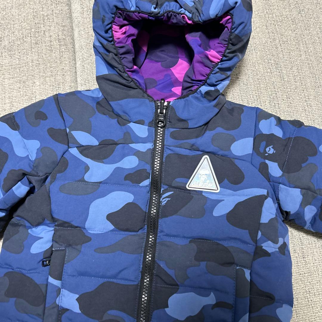 BAPEKIDS 迷彩柄ダウンコート フード付き90cm正規品