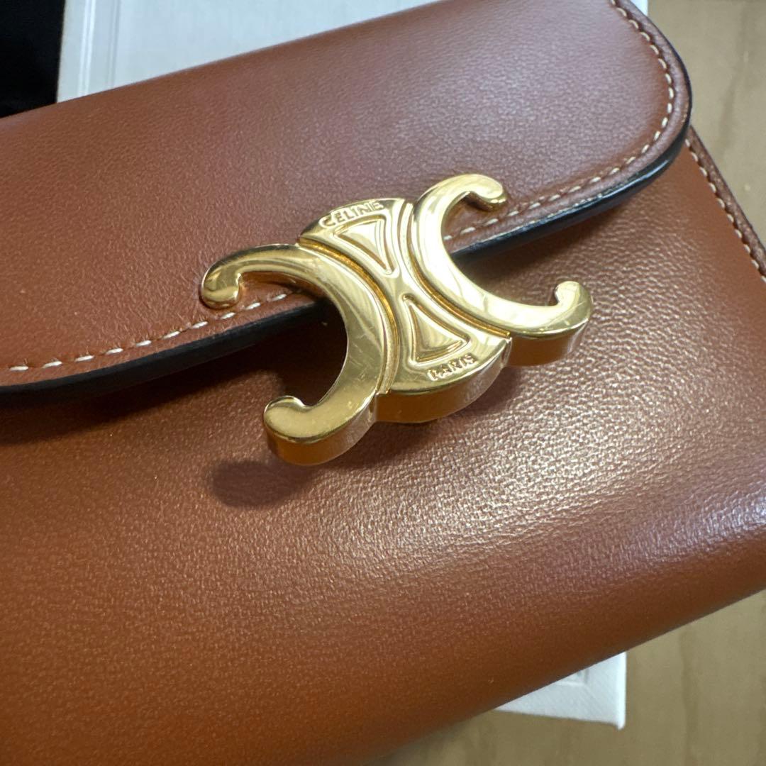 CELINE トリオンフ　ブラウン 三つ折り財布　美品