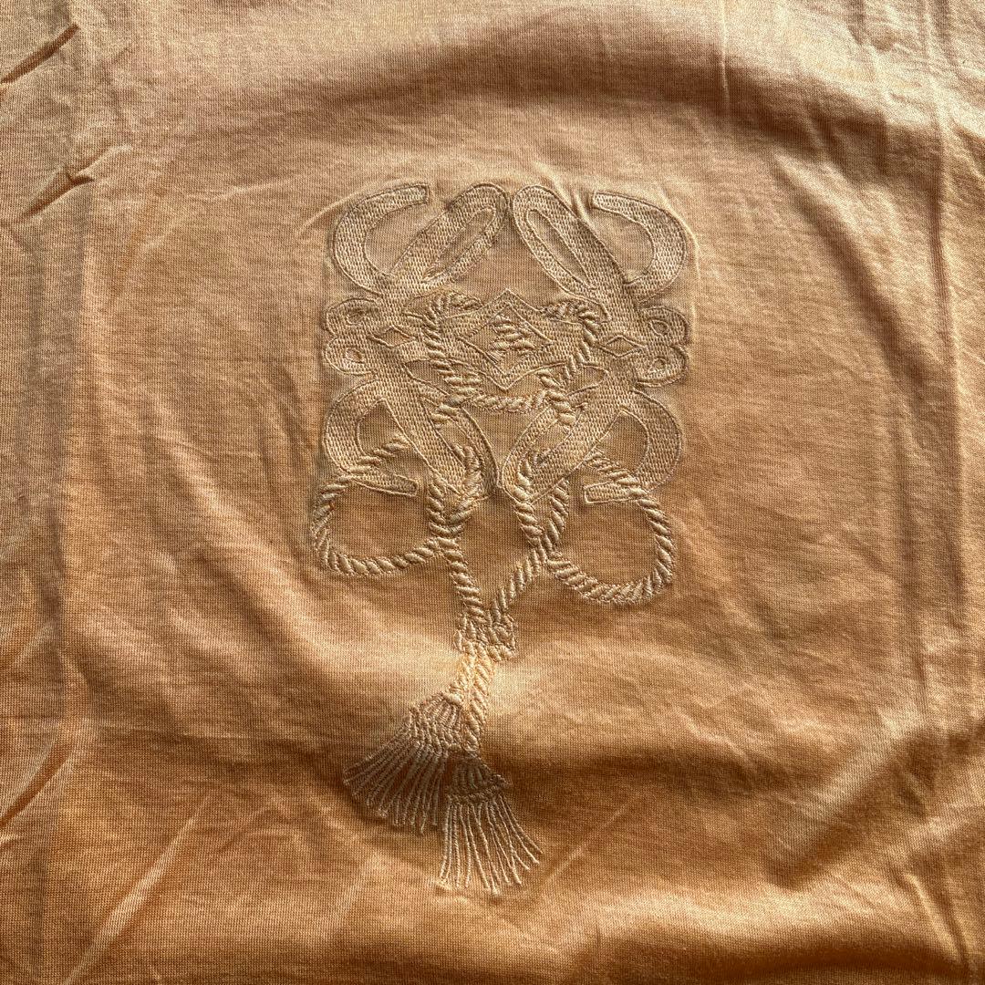 希少LOEWE　ロエベ　刺繡ロゴ　アナグラム　半袖Tシャツ　オレンジ