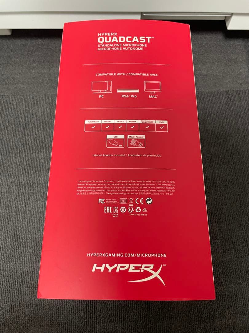 HyperX QuadCast - USBマイク　レッドライティング