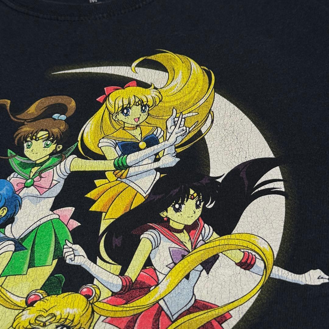 激レア セーラームーン 上質プリント Tシャツ 公式限定 美品 アニメ 黒