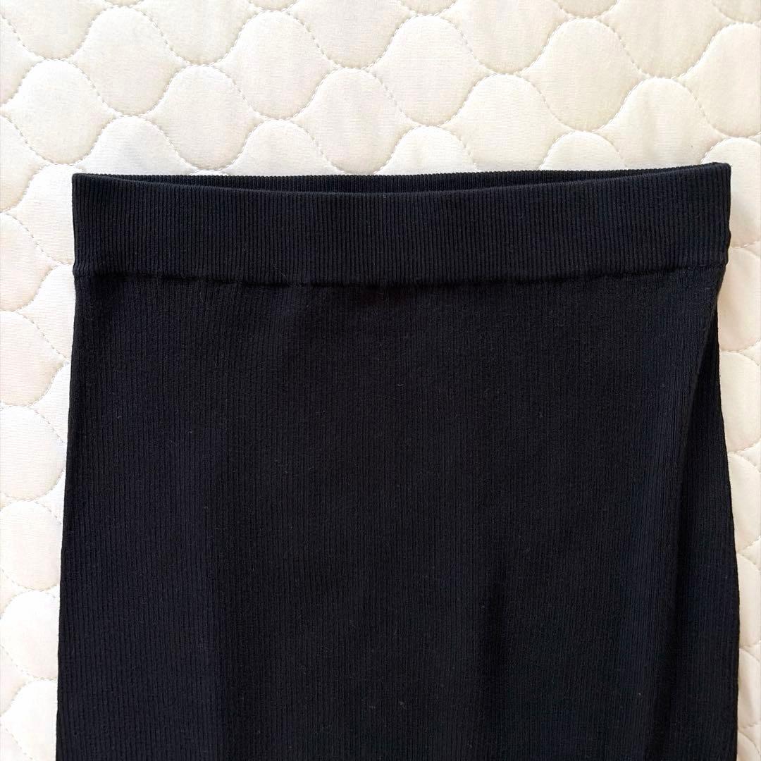 【美品】Curensologyコットンリブタイトスカート　ブラック