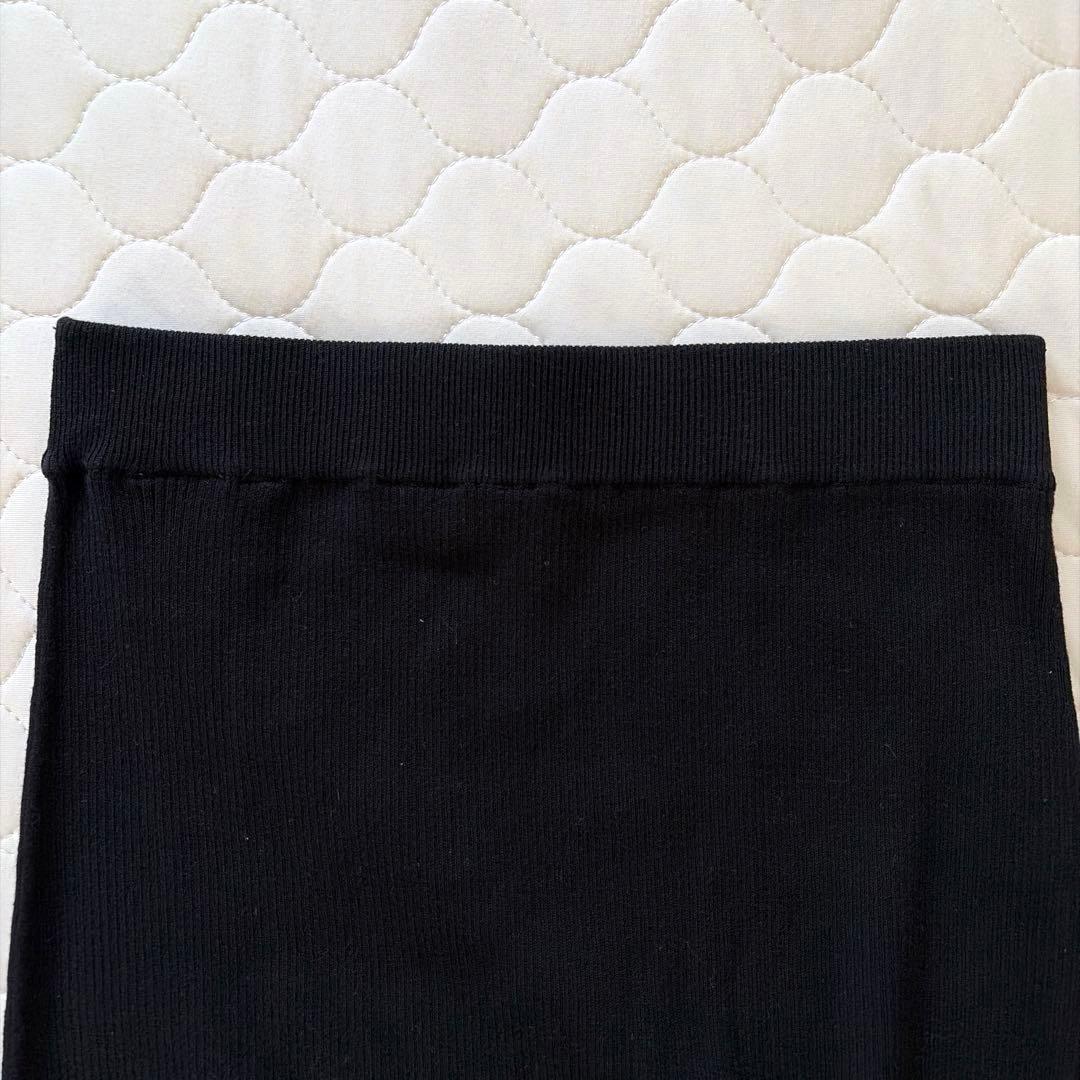 【美品】Curensologyコットンリブタイトスカート　ブラック
