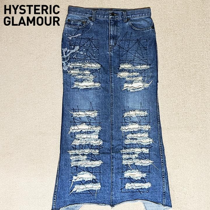 Hysteric Glamour　ダメージ　デニム　ロングスカート 90's