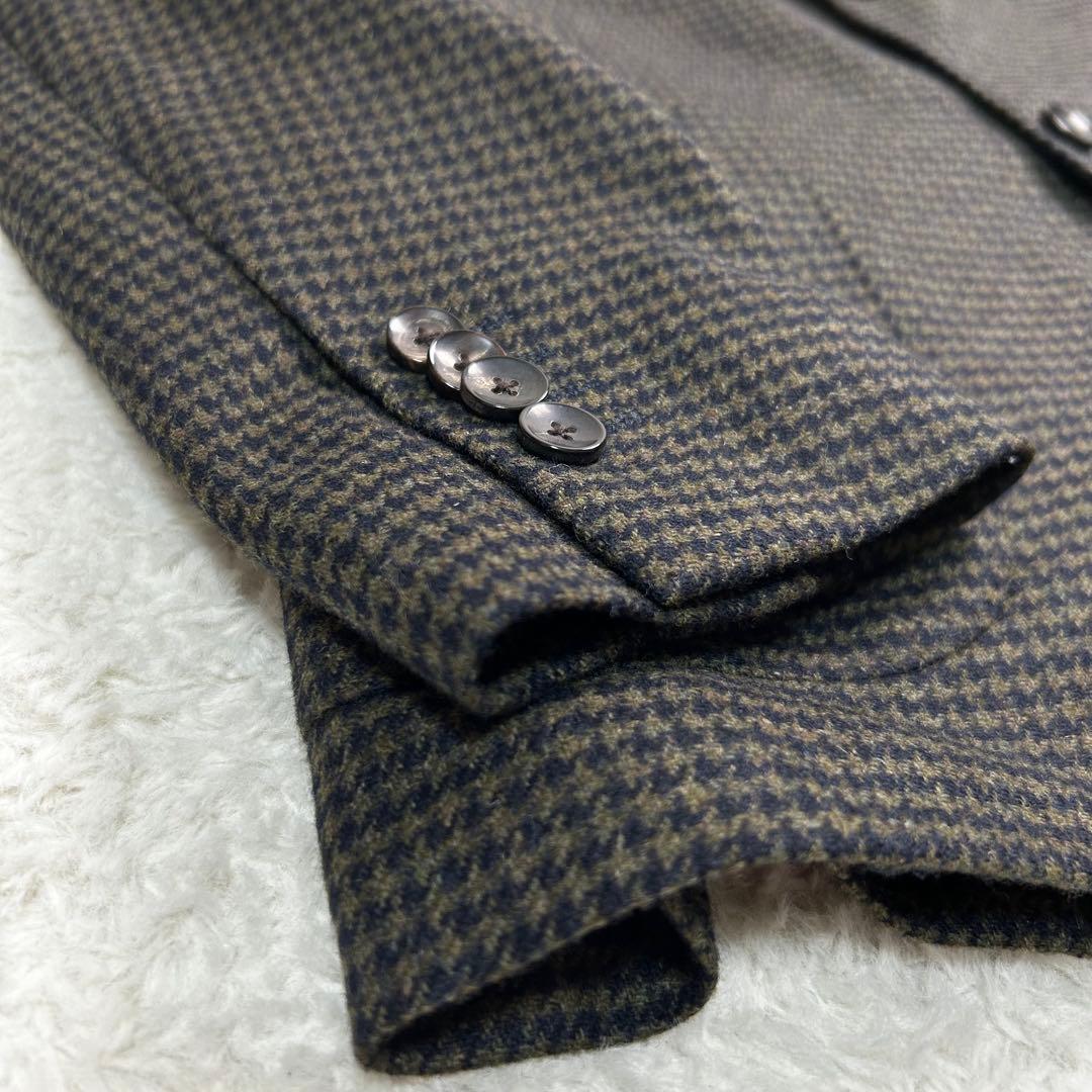 最高級✨LARDINI ウール100% ラペル付　テーラードジャケット 48