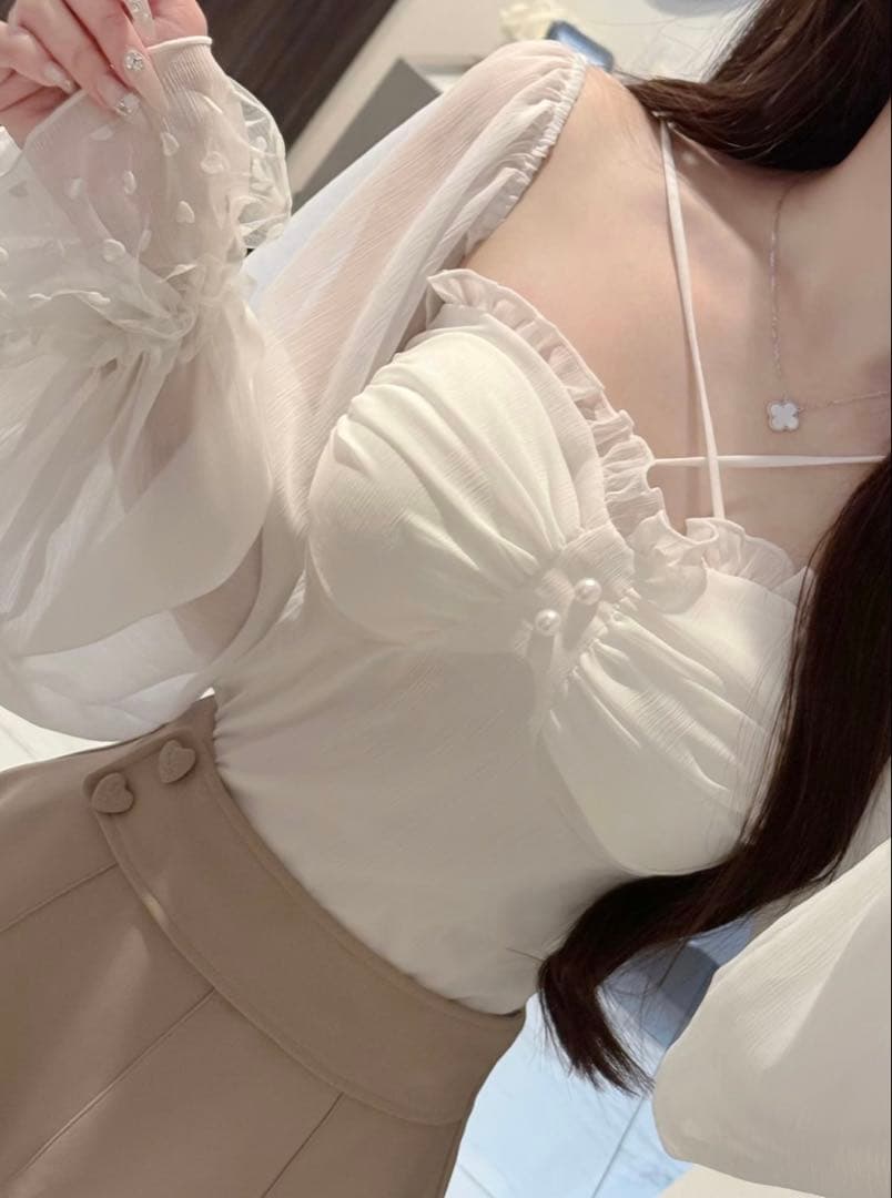 Lumignon ルミニョン　Mellow Heart Tulle Top