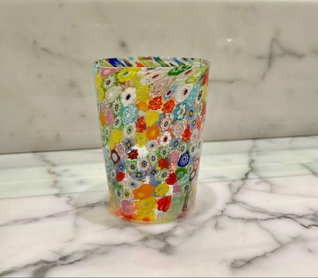 MURANO ムラノ ミルフィオリ カップ　グラス　ヴェネチアン　２つセット