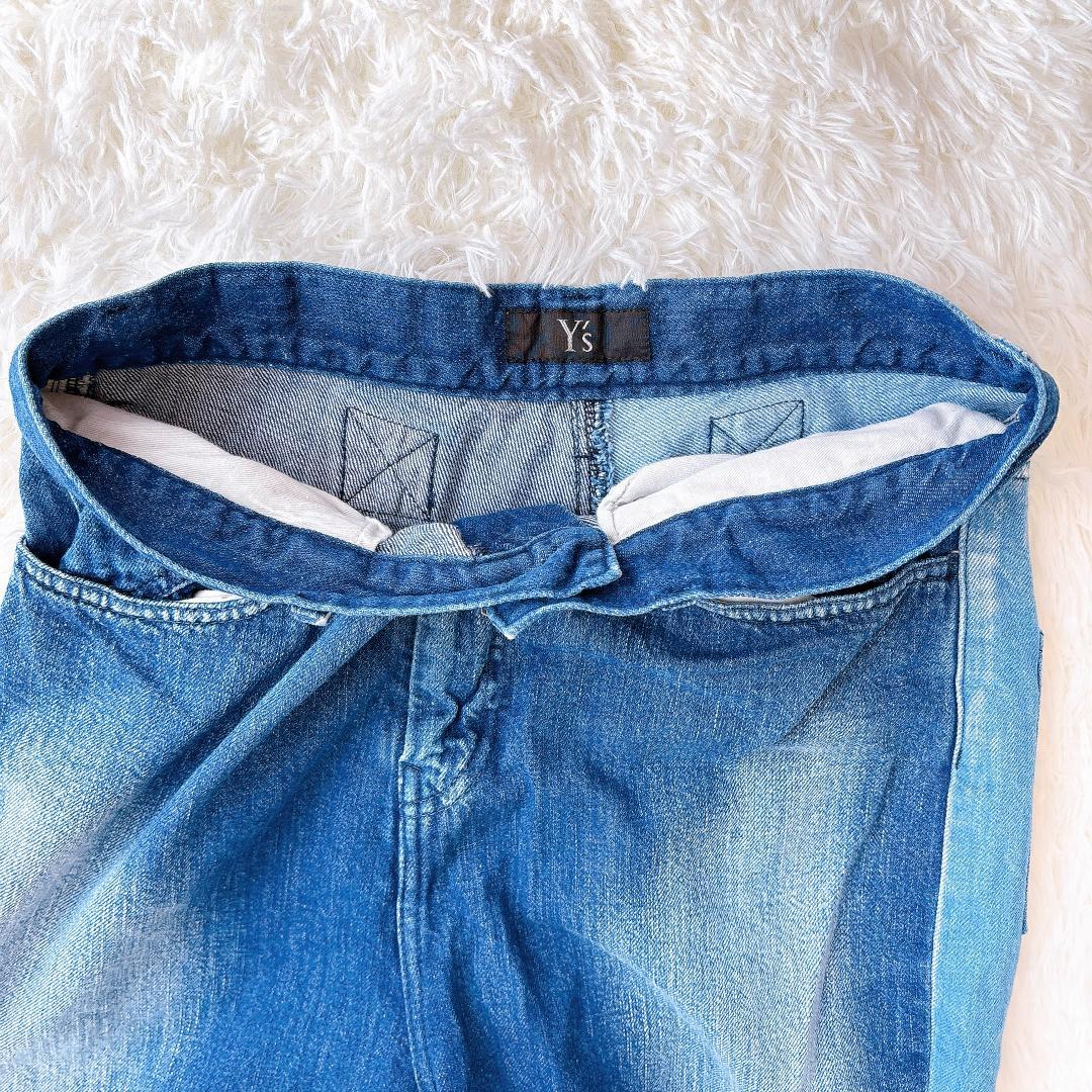 【美品】Y's 切替 デニム ジーンズ アンクル丈 ヨウジヤマモト