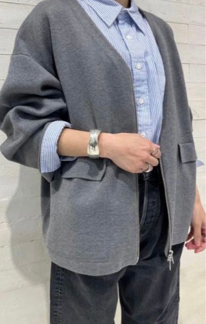 Spick and Span ダブルジップニットカーディガン