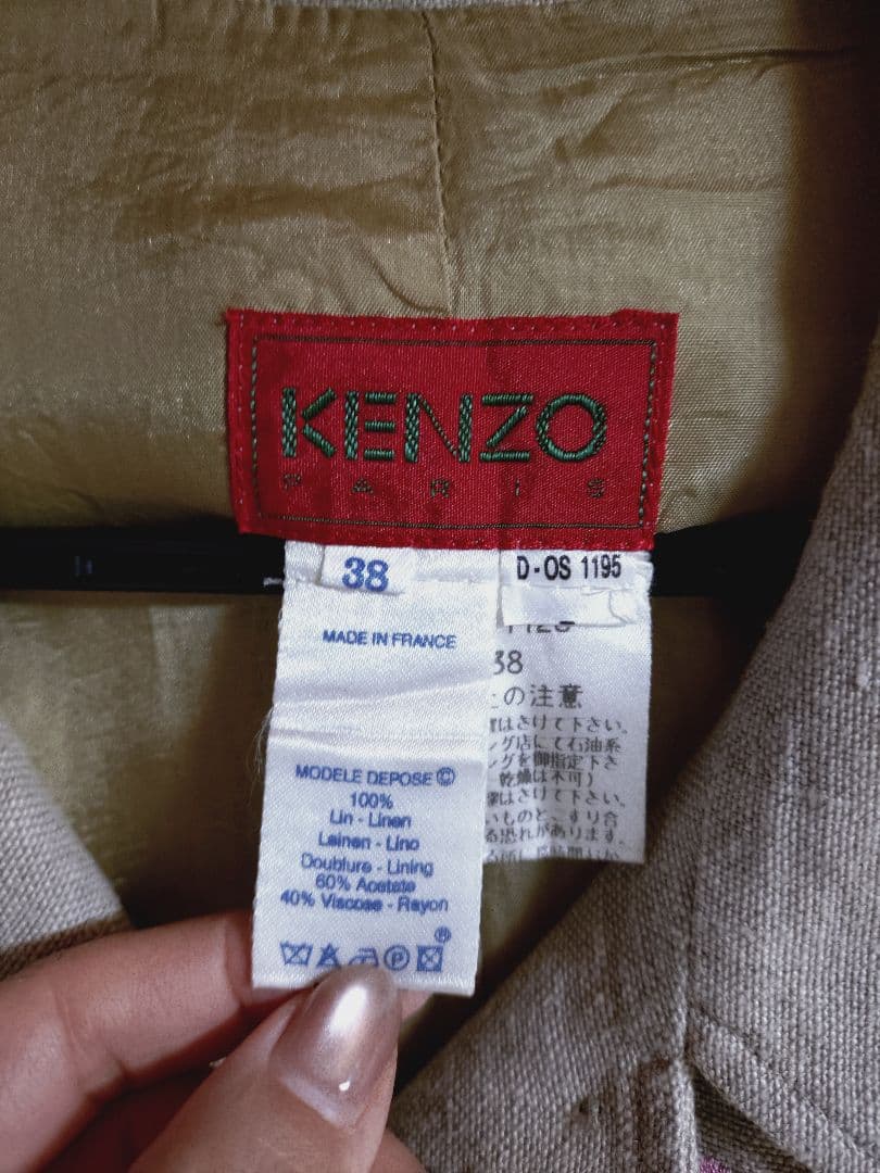 【KENZO】刺繍デザイン リネンテーラードジャケット