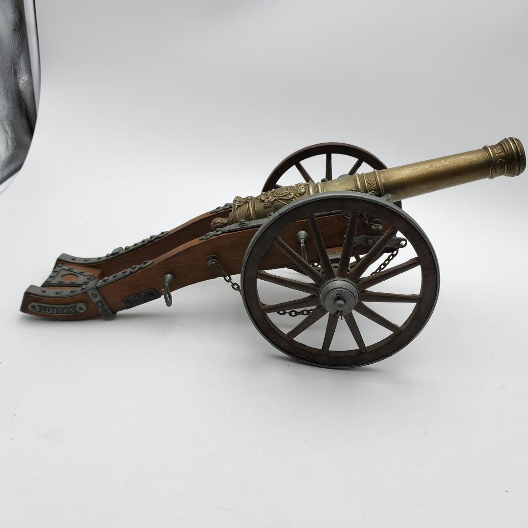 【ルイ14世】大砲 全長44.5cm オブジェ 模型 真鍮 木製 レプリカ