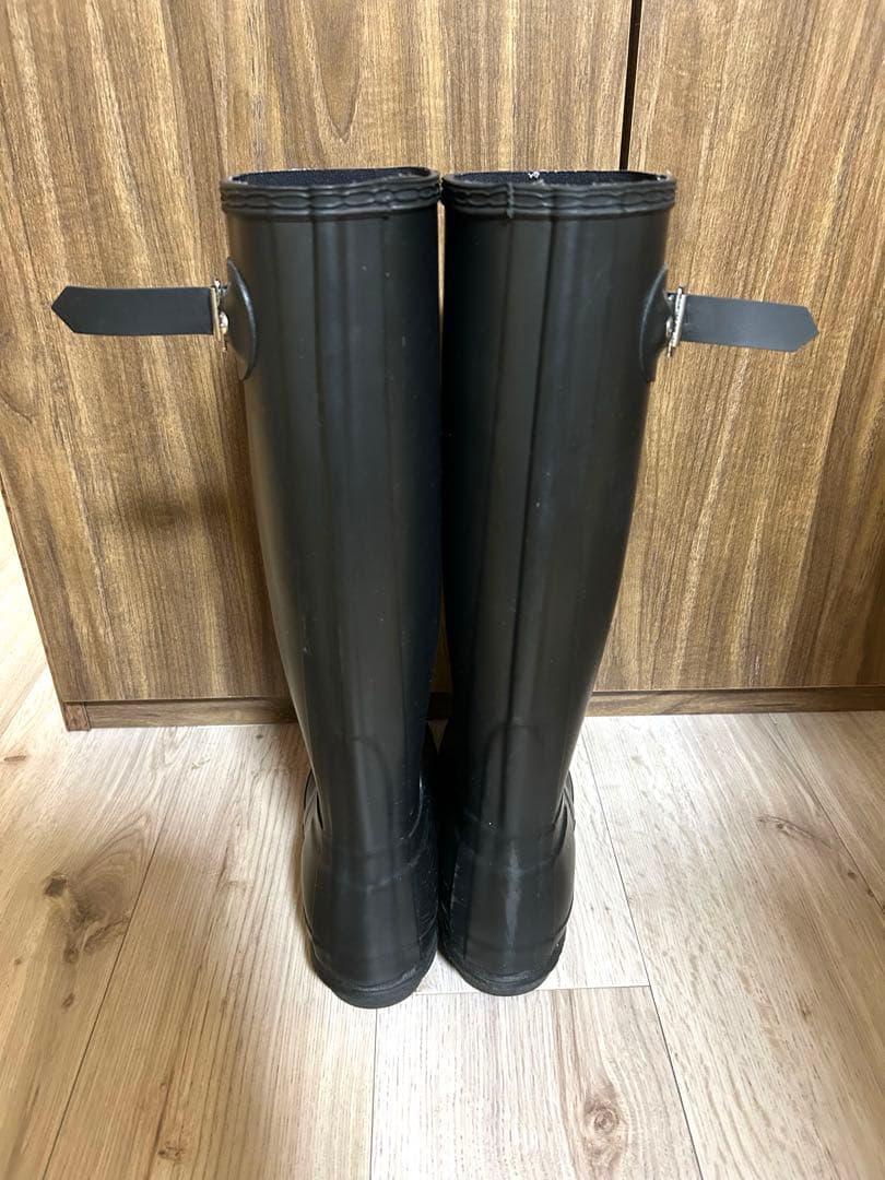 【未使用に近い】HUNTER　レインブーツ　ロング　ブラック