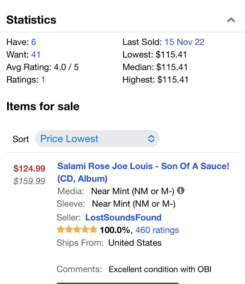 Salami Rose Joe Louis ‎/ Son Of A Sauce!