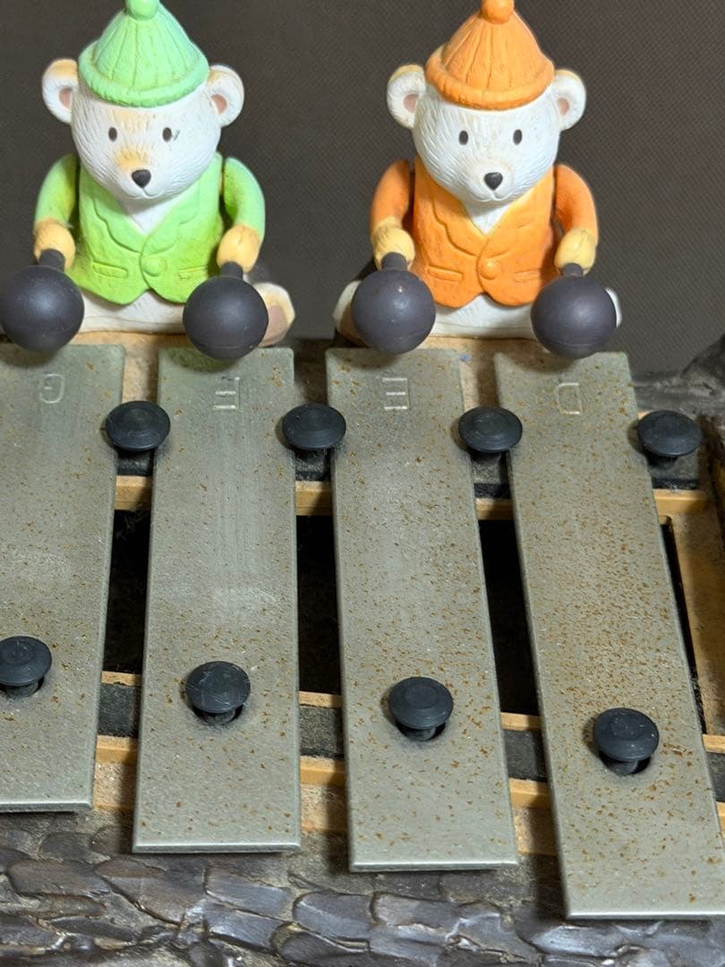 「こぐまの音楽隊」 からくり鉄琴オルゴール & 目覚まし置時計