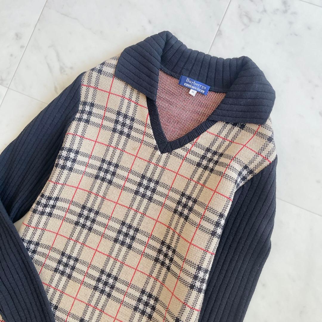 BURBERRY BLUE LABEL 切り替えニットスキッパーワンピース