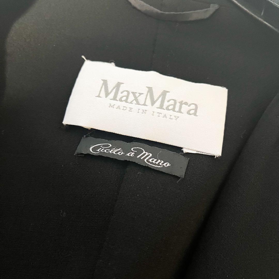 MAXMARA クチートアマーノ ベルテッドコート 女優襟 ブラック 42