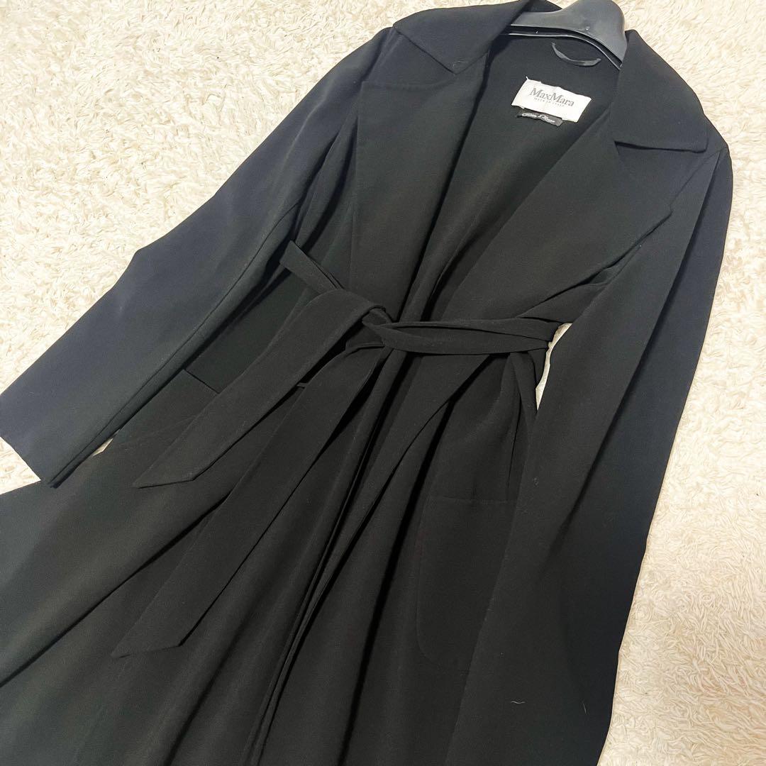 MAXMARA クチートアマーノ ベルテッドコート 女優襟 ブラック 42