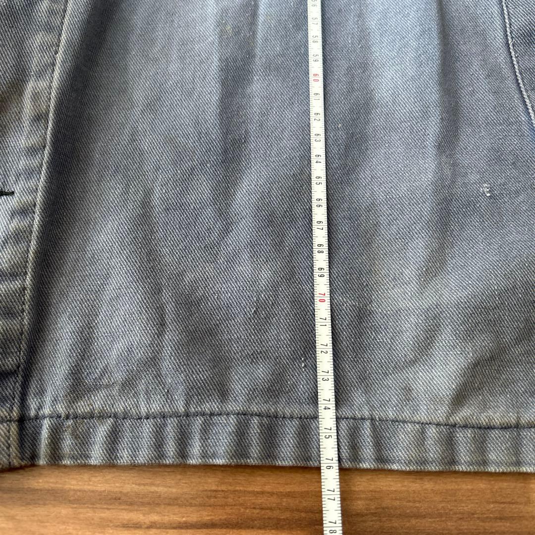 専用　ブルー コットンカバーオール　古着