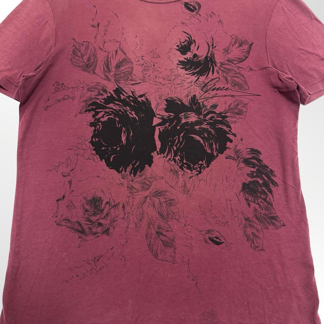 GUCCI グッチ 半袖 Tシャツ コットン ボルドー メンズ イタリア製 S