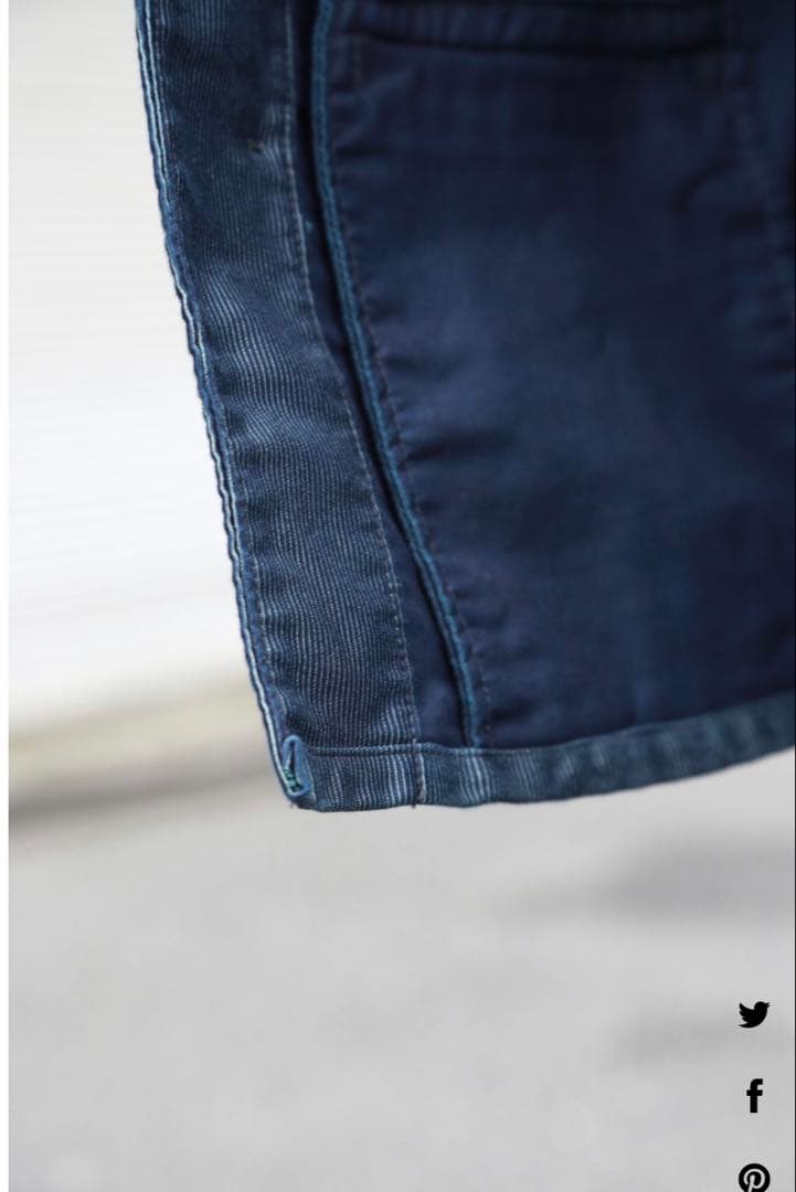 OUTIL veste antsiramana ノーカラージャケット　ストライプ