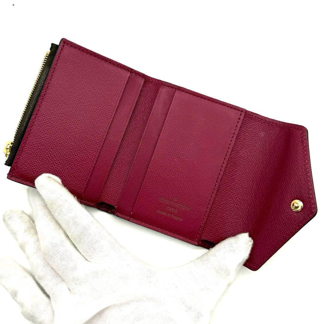 【新品近い】ルイヴィトン モノグラム ゾエ ポルトフォイユ フューシャ 折り財布