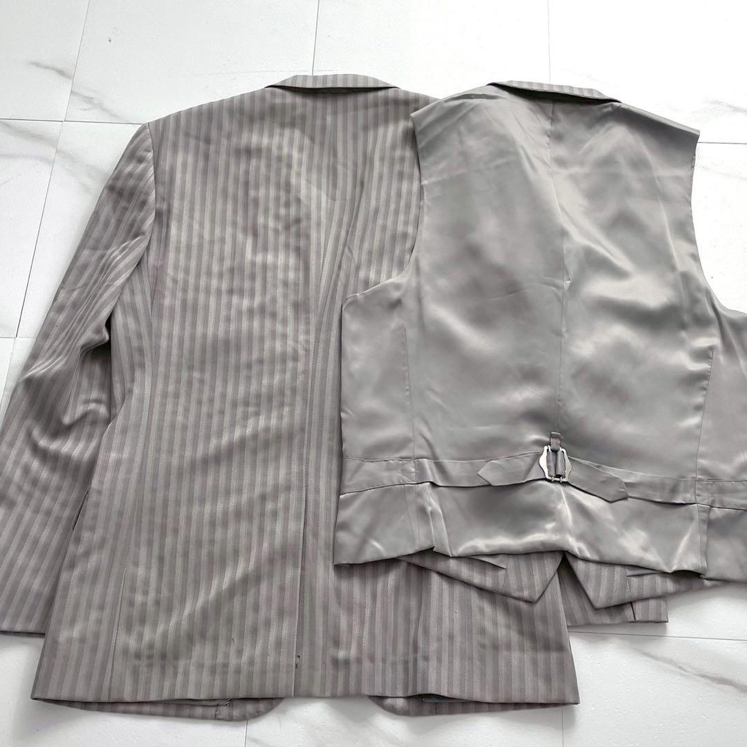 【美品✨】ティノラス スリーピース スーツ セットアップ シルバーグレー