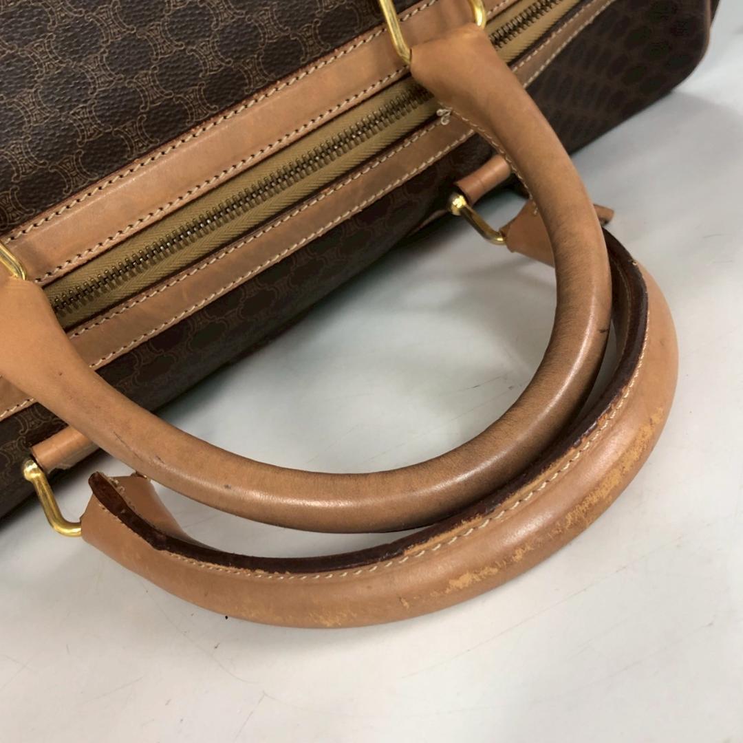 CELINE セリーヌ マカダム柄 ボストンバッグ ブラウン レディース