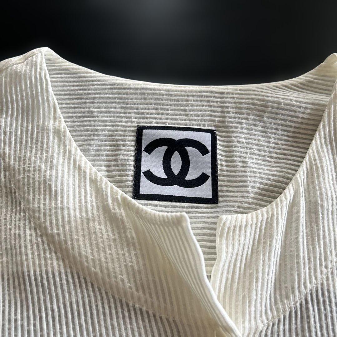 Chanel ホワイト ストライプ 長袖