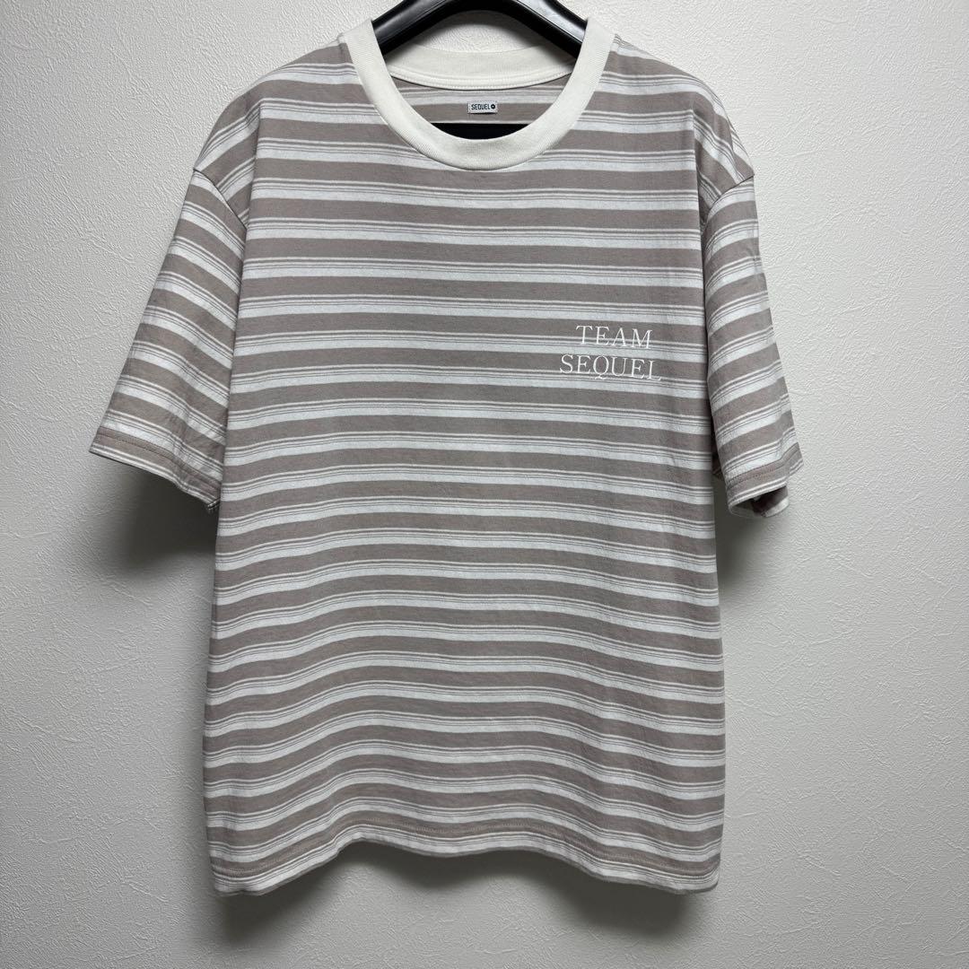 SEQUEL Tシャツ SQ-25AW-CS-01 Mサイズ グレー ボーダー