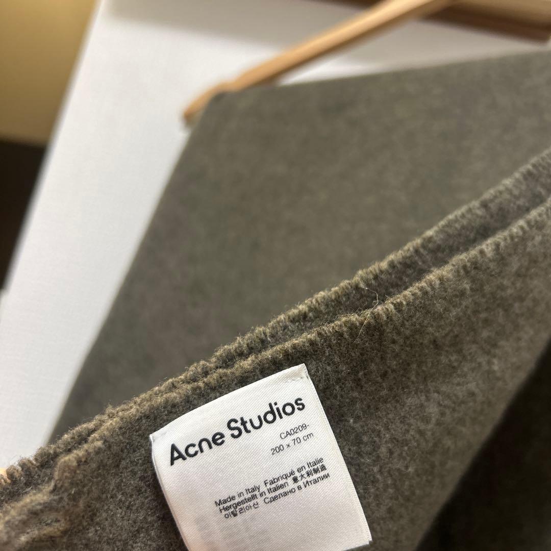 Acne Studios オリーブグリーン マフラー 200x70cm
