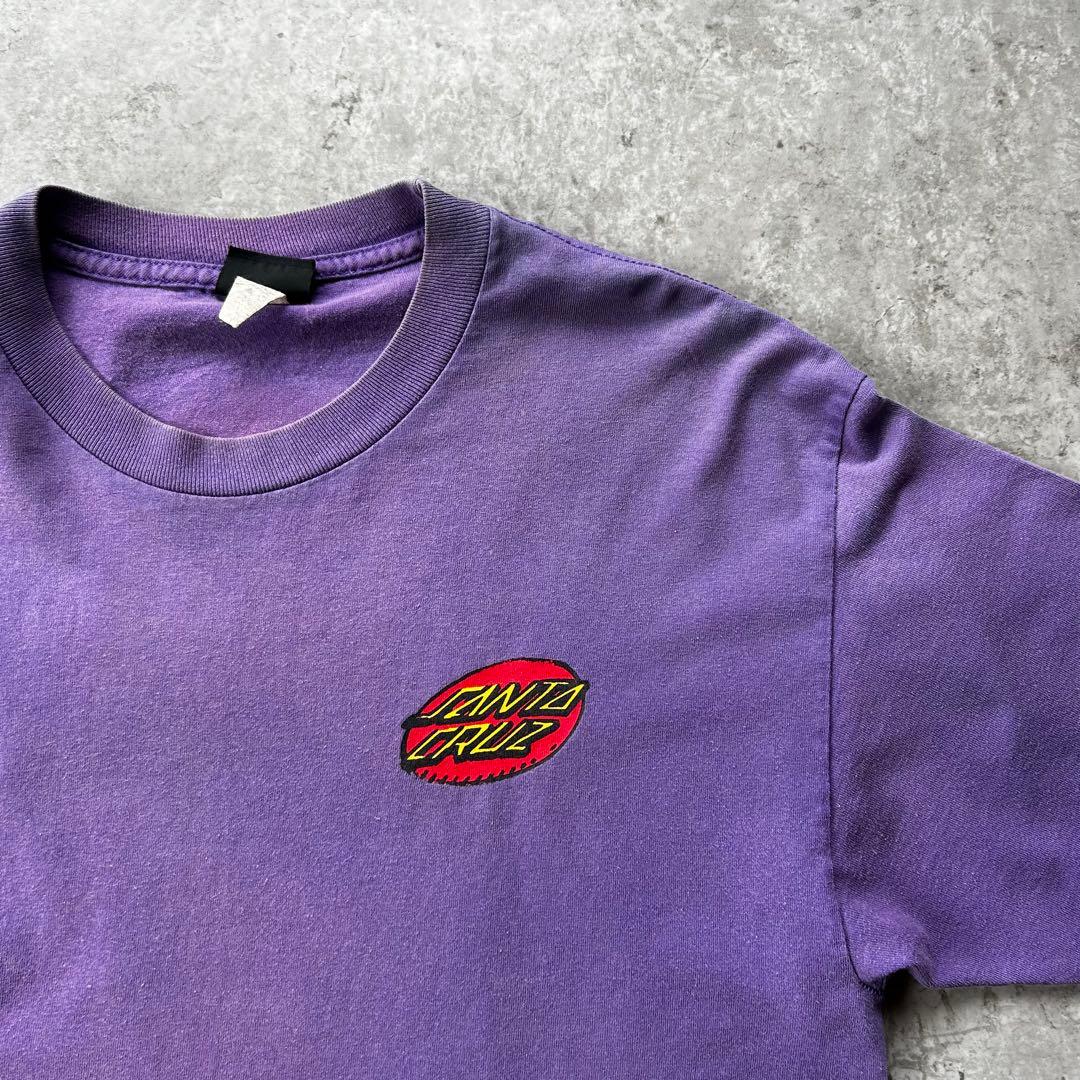 90s- サンタクルーズ tシャツ NHSタグ パープル L ビッグスカル