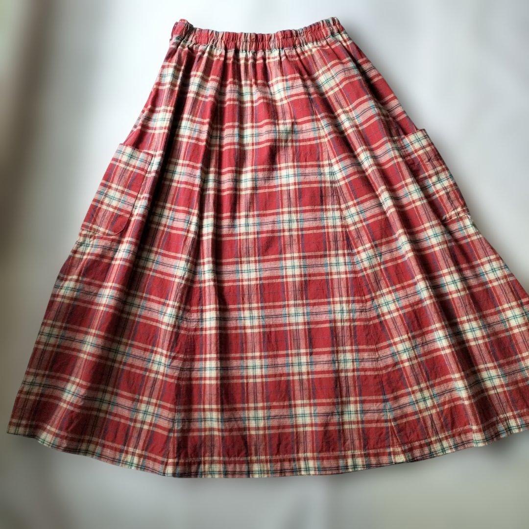 専用　マドモアゼルノンノンチェック柄フレアスカート