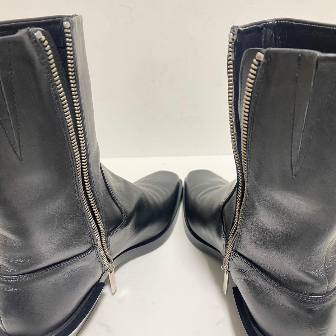 【美品】ZARA チェルシーブーツ サイドジップ スクエアトゥ24.5㎝