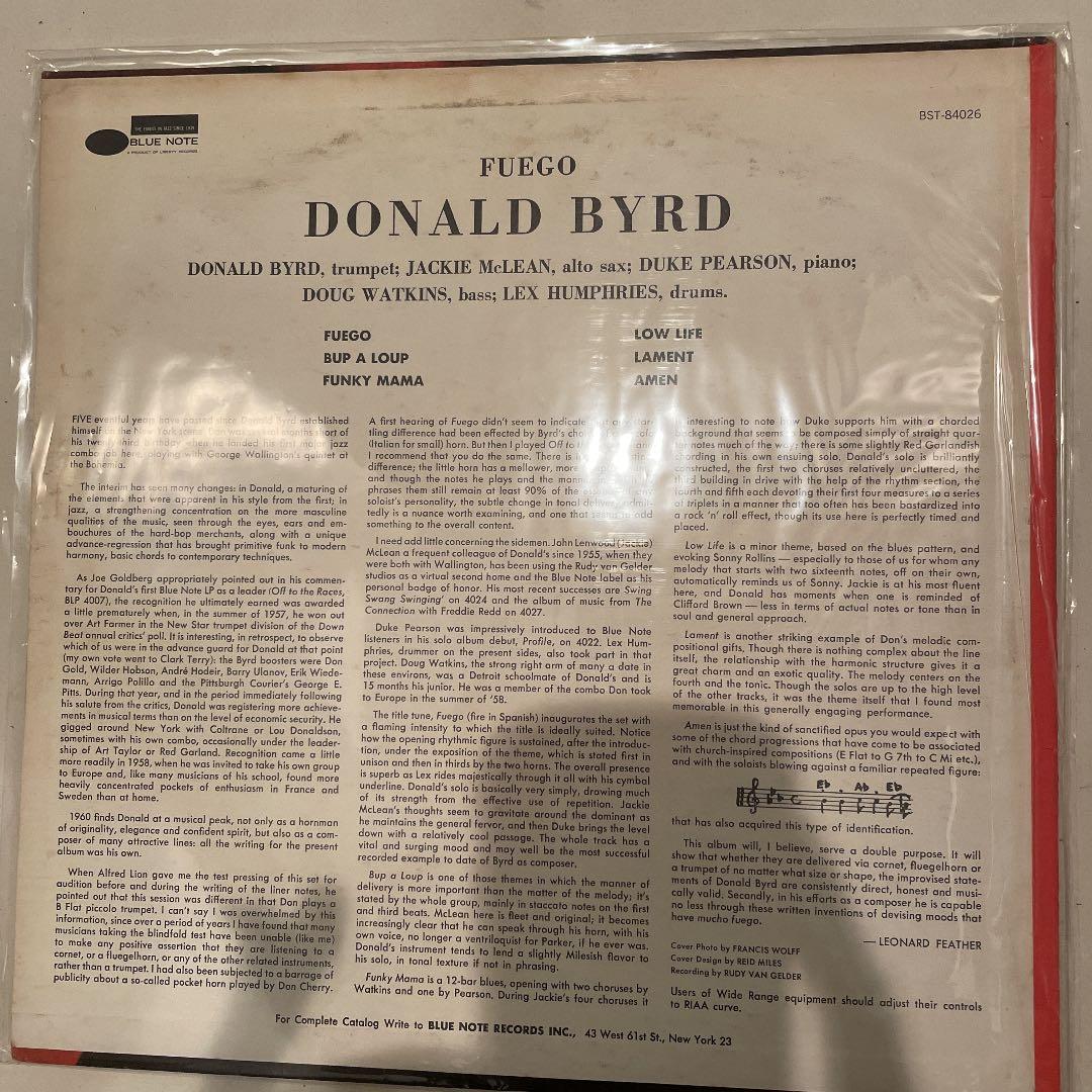 Donald Byrd / Fuego レコード Jazz Blue Note