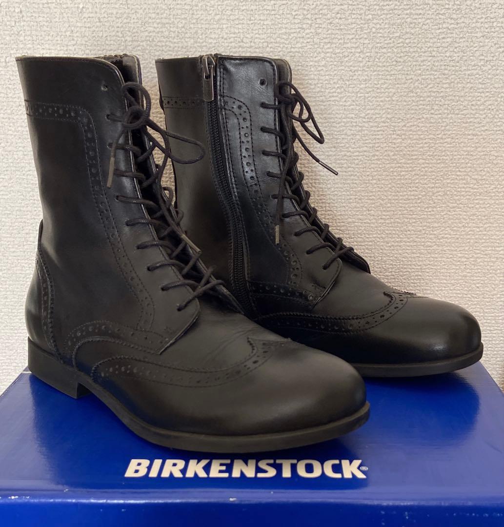 極美品 ビルケンシュトック ララミーブーツ レースアップ 本革 黒 37E