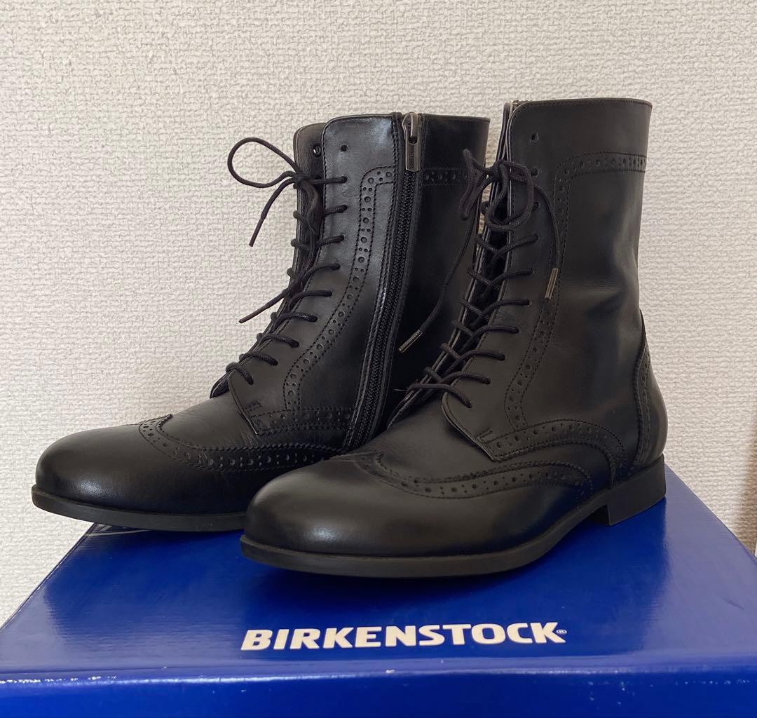 極美品 ビルケンシュトック ララミーブーツ レースアップ 本革 黒 37E