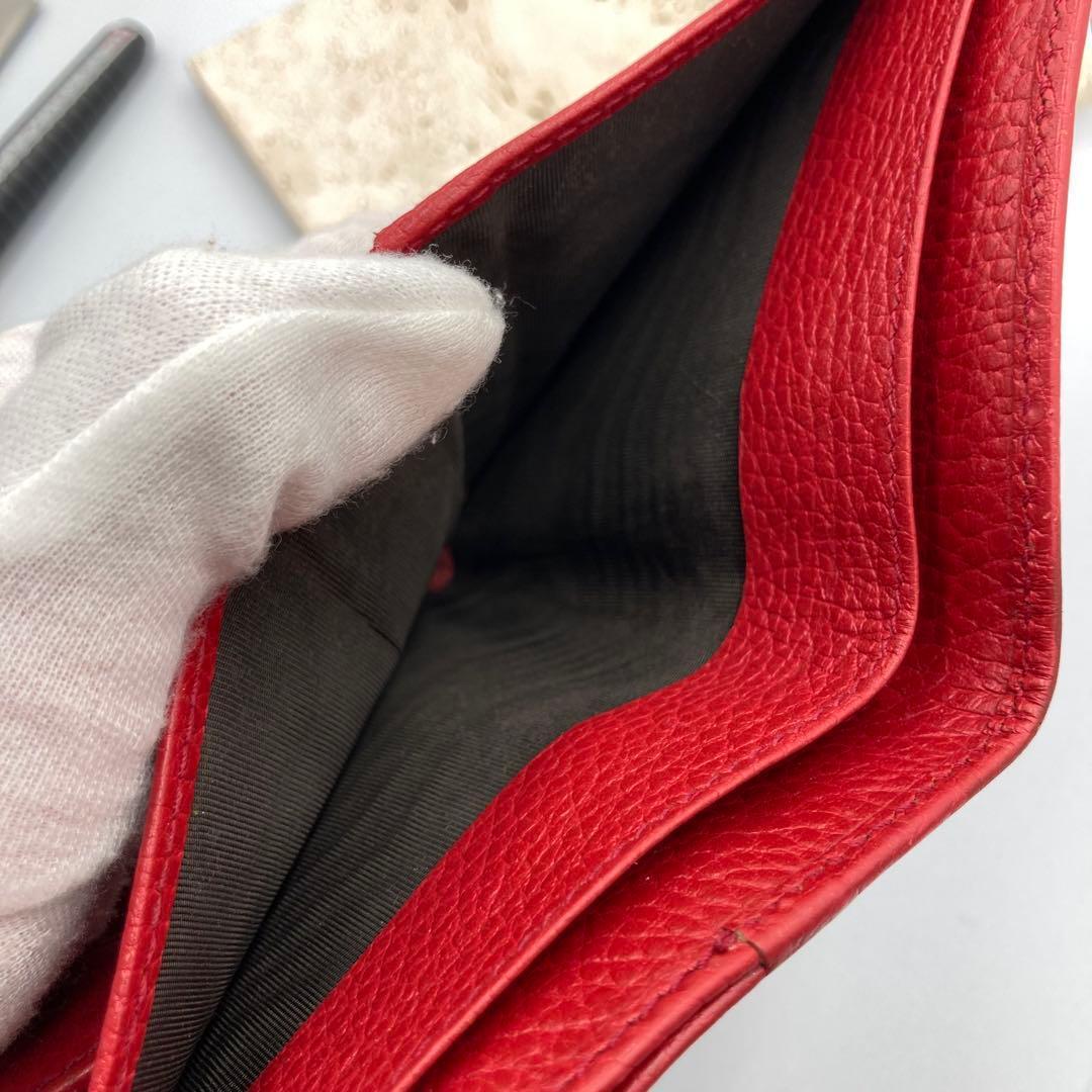 ！極美品！　GUCCI グッチ　折り財布　レザー　レッド　138A
