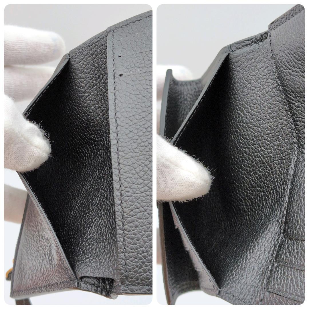 【極上美品】ルイヴィトン アンプラント ヴィクトリーヌ 折り財布 黒 ※真贋画像