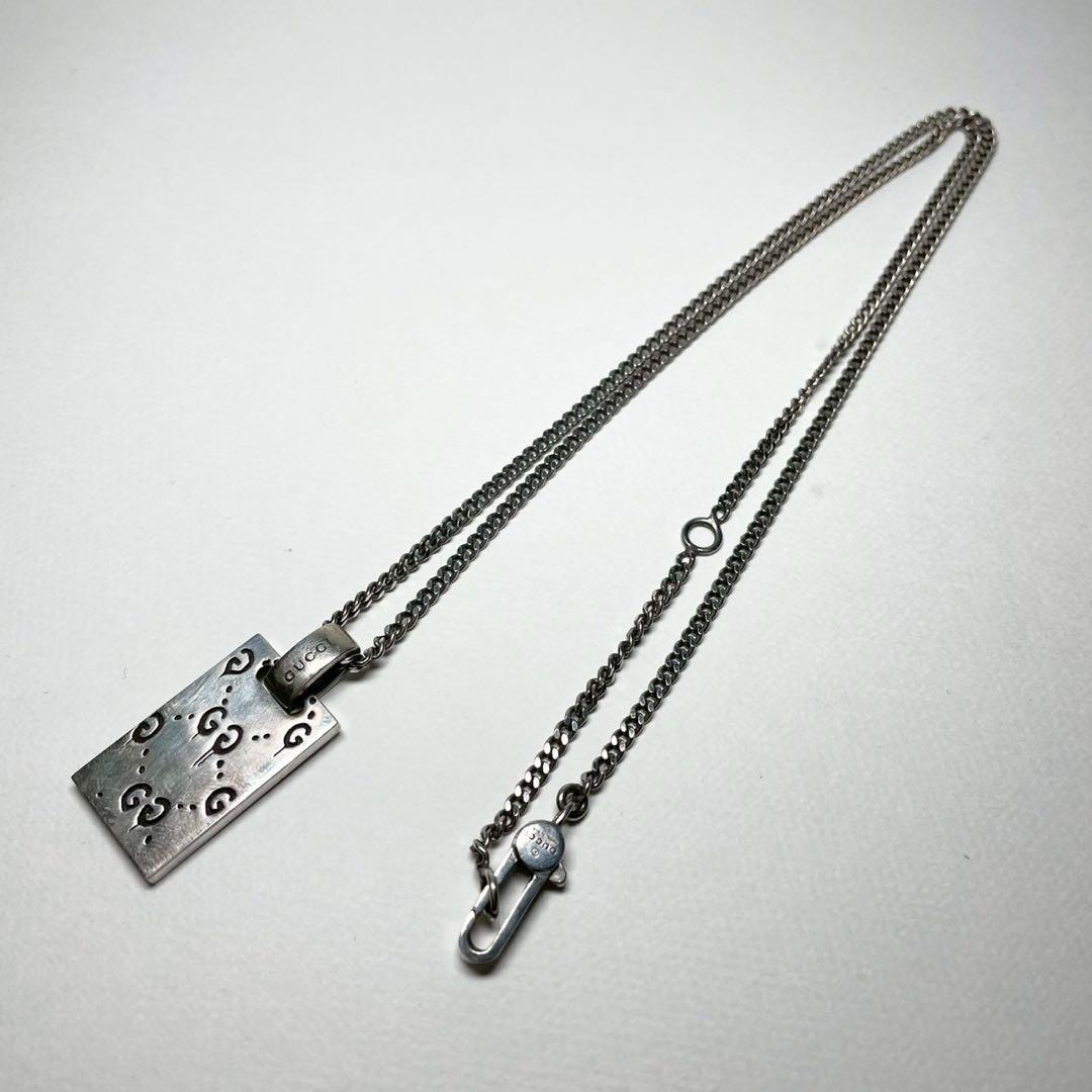 GUCCI グッチ スクエア プレート ゴースト ネックレス アクセサリー